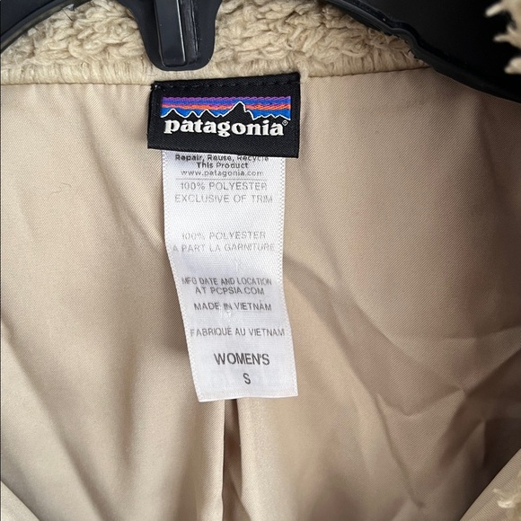 Patagonia Women Los Gatos Sherpa Fuzzy Tan Brown Full Zip Jacket Small - Picture 3 of 3